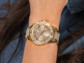  Shop Authentic Guess Frontier Diamonds Gold Dial Gold Steel Strap Watch For Women - W1156L2 - Luxxuri