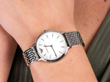  Shop Authentic Emporio Armani Mother of Pearl Dial Silver Steel Strap Watch For Women - AR11112 - Luxxuri