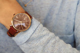  Shop Authentic Fossil Jacqueline Burgundy Dial Burgundy Leather Strap Watch for Women  - ES4099 - Luxxuri