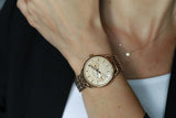  Shop Authentic Fossil Tailor Rose Gold Dial Rose Gold Stainless Steel Strap Watch for Women - ES3713 - Luxxuri