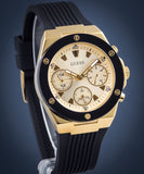  Shop Authentic Guess Athena Gold Dial Black Rubber Strap Watch For Women - GW0030L2 - Luxxuri