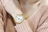  Shop Authentic Guess Solar Chronograph Diamonds White Dial Gold Steel Strap Watch for Women - W1069L2 - Luxxuri