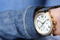  Shop Authentic Guess Solar Chronograph Diamonds White Dial Gold Steel Strap Watch for Women - W1069L2 - Luxxuri