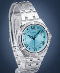  Shop Authentic Guess Cosmo Diamonds Turquoise Dial Silver Steel Strap Watch for Women - GW0033L7 - Luxxuri