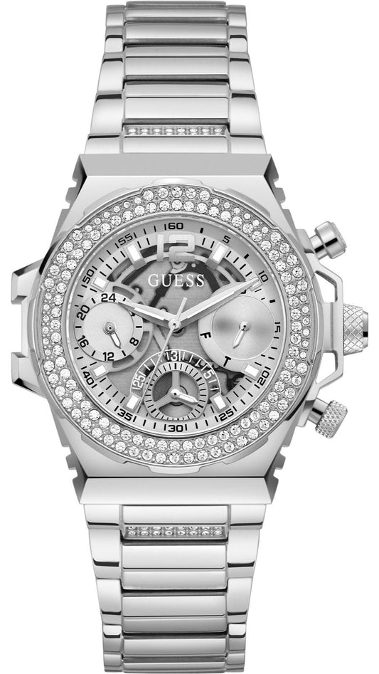  Shop Authentic Guess Fusion Chronograph Crystals Silver Dial Silver Steel Strap Watch For Women - GW0552L1 - Luxxuri