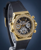  Shop Authentic Guess Fusion Chronograph Black Dial Black Leather Strap Watch For Women - GW0553L4 - Luxxuri