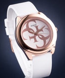  Shop Authentic Guess G Twist White & Gold Dial White Silicone Strap Watch For Women - W0911L5 - Luxxuri