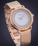  Shop Authentic Guess Willow Crystal Blue Dial Rose Gold Mesh Bracelet Watch For Women - W0836L1 - Luxxuri