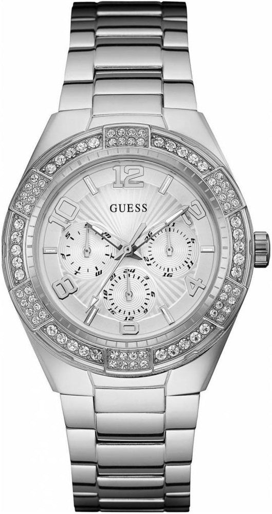  Shop Authentic Guess Luna Diamonds Silver Dial Silver Steel Strap Watch for Women - W0729L1 - Luxxuri