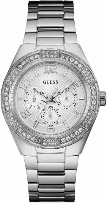  Shop Authentic Guess Luna Diamonds Silver Dial Silver Steel Strap Watch for Women - W0729L1 - Luxxuri