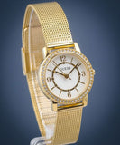  Shop Authentic Guess Whisper Silver Dial Gold Mesh Bracelet Watch for Women - W1084L2 - Luxxuri