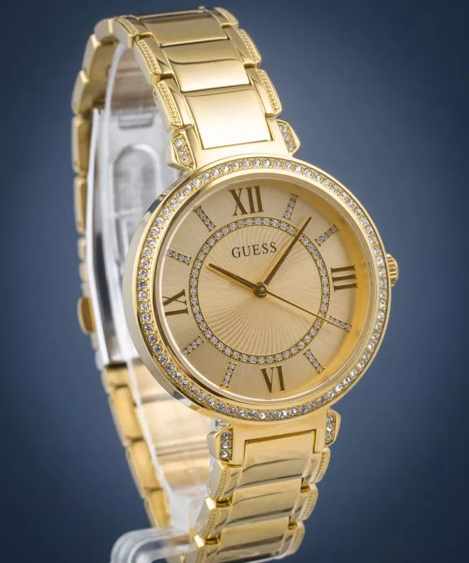  Shop Authentic Guess Montage Quartz Gold Dial Gold Steel Strap Watch For Women - GW0588L1 - Luxxuri