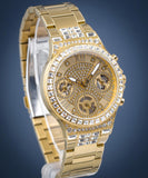  Shop Authentic Guess Moonlight Multi Function Diamonds Gold Dial Gold Steel Strap Watch for Women - GW0320L2 - Luxxuri