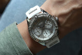  Shop Authentic Guess Frontier Diamonds Silver Dial White Rubber Strap Watch For Women - W1160L4 - Luxxuri