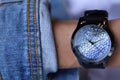 Guess Crush Crystals Silver Dial Black Rubber Strap Watch for Women - W1223L4