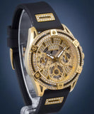  Shop Authentic Guess Queen Quartz Gold Dial Black Silicone Strap Watch For Women - GW0536L3 - Luxxuri