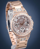  Shop Authentic Guess Moonlight Multi Function Diamonds White Dial Rose Gold Steel Strap Watch for Women - GW0320L3 - Luxxuri