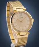  Shop Authentic Guess Soho Champagne Dial Stainless Steel Mesh Bracelet Watch For Women - W0638L2 - Luxxuri