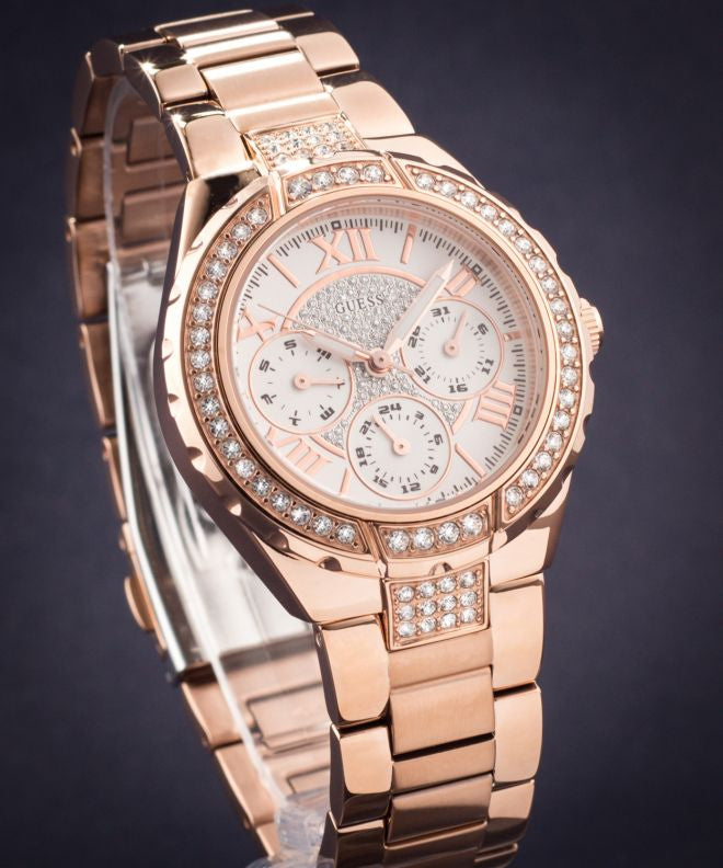  Shop Authentic Guess Viva Diamonds White Dial Rose Gold Steel Strap Watch for Women - W0111L3 - Luxxuri