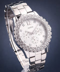  Shop Authentic Guess Dazzler Diamonds Silver Dial Silver Steel Strap Watch for Women - W0335L1 - Luxxuri