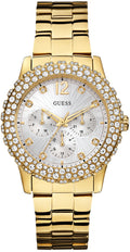  Shop Authentic Guess Dazzler Diamonds Silver Dial Gold Steel Strap Watch for Women - W0335L2 - Luxxuri