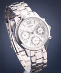  Shop Authentic Guess Mini Sunrise Silver Dial Silver Steel Strap Watch For Women - W0448L1 - Luxxuri