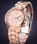  Shop Authentic Guess Mini Sunrise Chronograph Quartz Rose Gold Dial Rose Gold Steel Strap Watch For Women - W0448L3 - Luxxuri