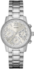  Shop Authentic Guess Mini Sunrise Silver Dial Silver Steel Strap Watch For Women - W0448L1 - Luxxuri