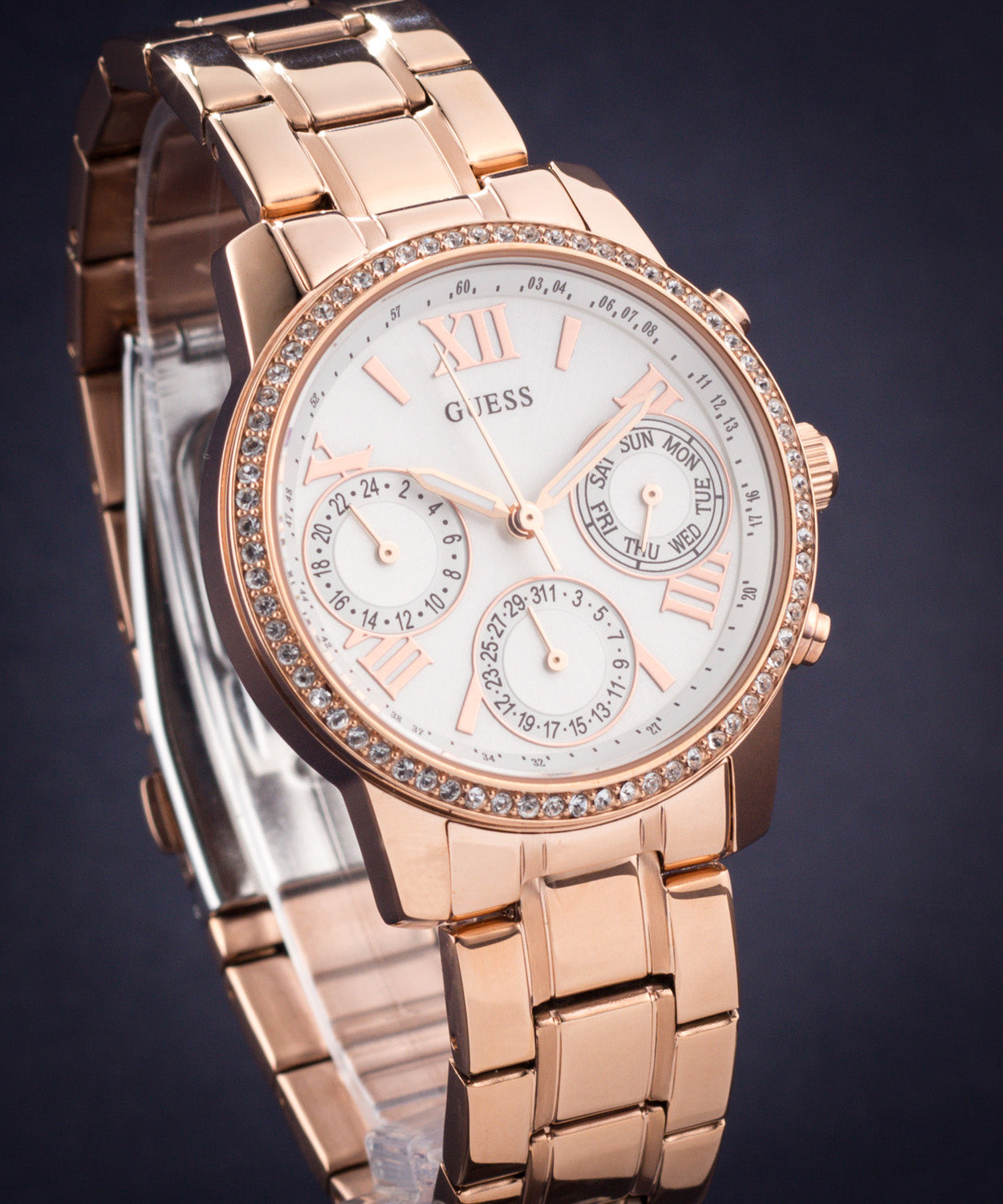  Shop Authentic Guess Mini Surprise Analog Silver Dial Rose Gold Steel Strap Watch For Women - W0623L2 - Luxxuri