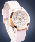  Shop Authentic Guess Wonderlust Beige Dial Pink Leather Strap Watch for Women - W1065L1 - Luxxuri