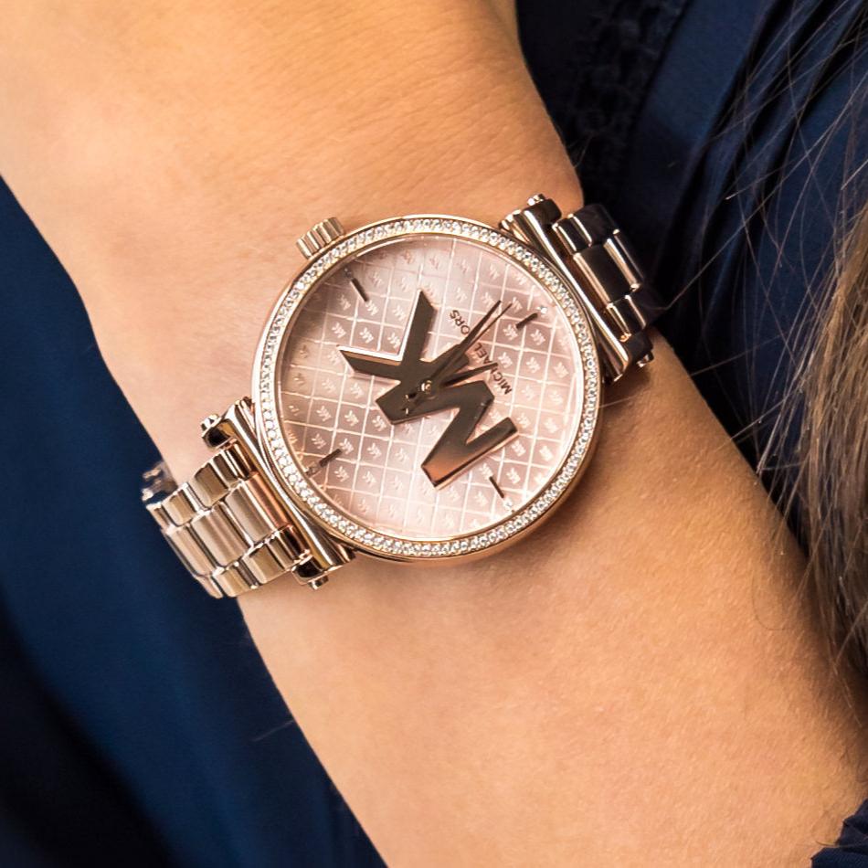  Shop Authentic Michael Kors Sofie Quartz Rose Gold Dial Rose Gold Steel Strap Watch For Women - MK4335 - Luxxuri