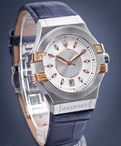  Shop Authentic Maserati Potenza Diamonds Silver Dial Blue Leather Strap Watch For Women - R8851108502 - Luxxuri