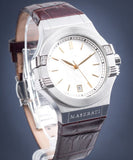  Shop Authentic Maserati Potenza Silver Dial Brown Leather Strap Watch For Women - R8851108506 - Luxxuri