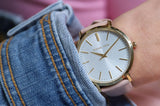  Shop Authentic Michael Kors Jaryn Quartz Gold Dial Pink Leather Strap Watch For Women - MK2471 - Luxxuri