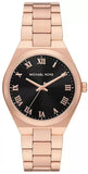  Shop Authentic Michael Kors Lennox Three Hand Black Dial Rose Gold Steel Strap Watch For Women - MK7392 - Luxxuri
