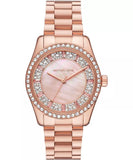  Shop Authentic Michael Kors Lexington Three Hand Mother of Pearl Pink Dial Rose Gold Steel Strap Watch For Women - MK7444 - Luxxuri
