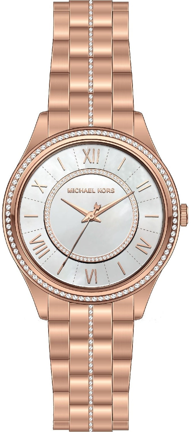  Shop Authentic Michael Kors Lauryn Mother of Pearl Dial Rose Gold Steel Strap Watch for Women - MK3716 - Luxxuri