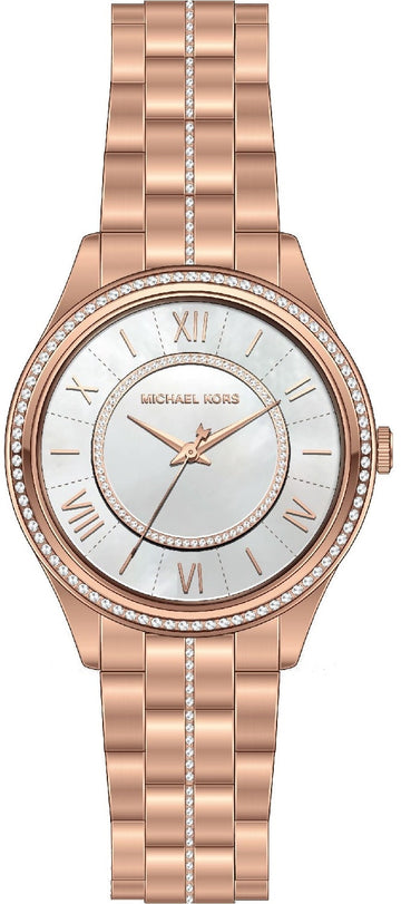 Shop Authentic Michael Kors Lauryn Mother of Pearl Dial Rose Gold Steel Strap Watch for Women - MK3716 - Luxxuri