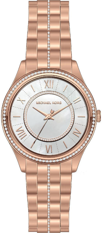  Shop Authentic Michael Kors Lauryn Mother of Pearl Dial Rose Gold Steel Strap Watch for Women - MK3716 - Luxxuri