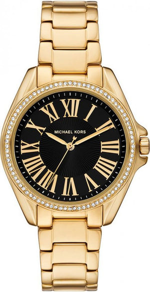  Shop Authentic Michael Kors Kacie Analogue Black Dial Gold Steel Strap Watch for Women - MK4852 - Luxxuri