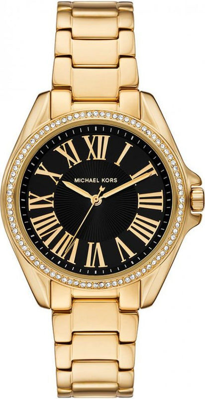  Shop Authentic Michael Kors Kacie Analogue Black Dial Gold Steel Strap Watch for Women - MK4852 - Luxxuri
