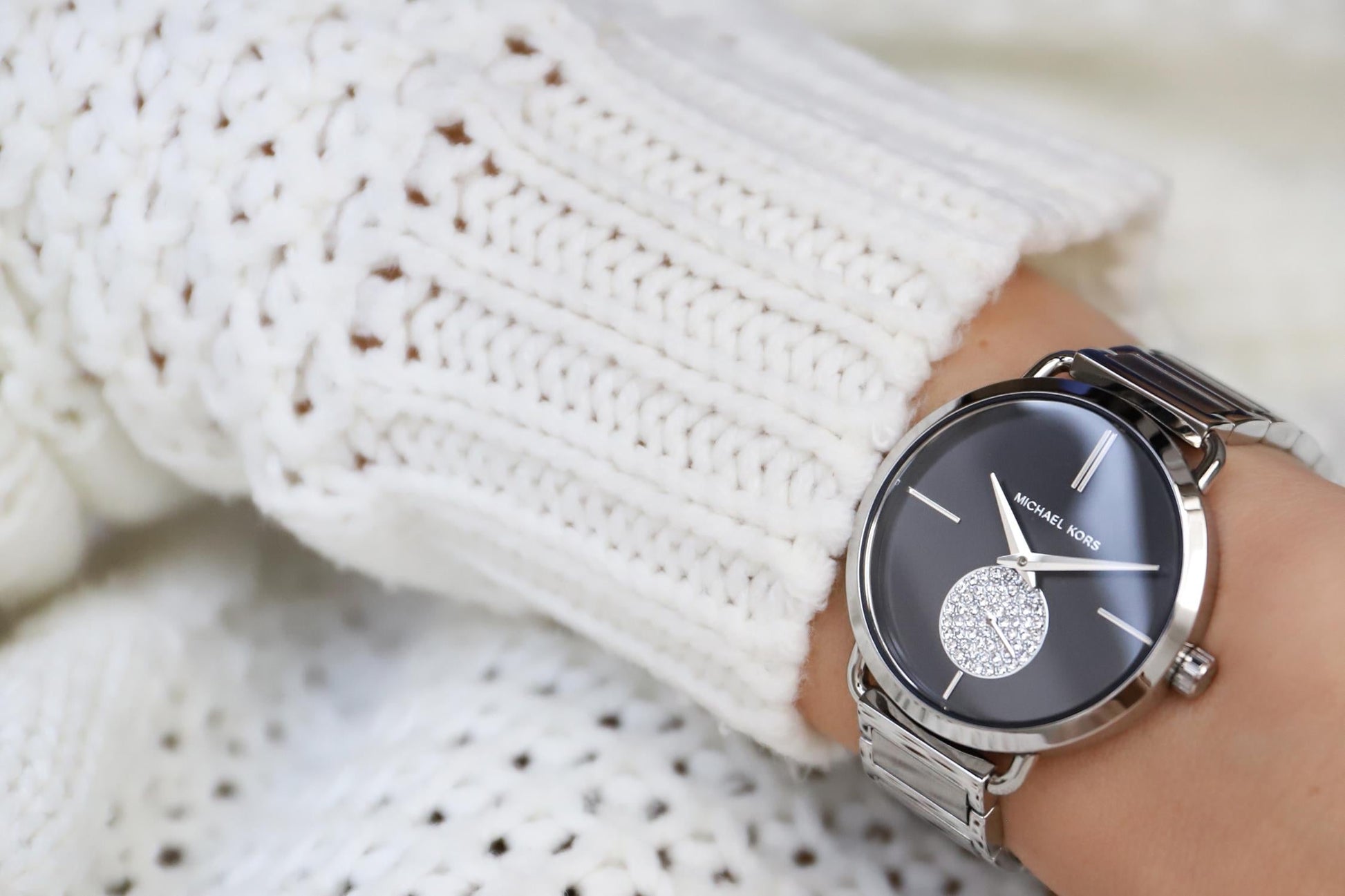  Shop Authentic Michael Kors Portia Black Dial Silver Steel Strap Watch for Women - MK3638 - Luxxuri