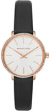  Shop Authentic Michael Kors Pyper Three Hand White Dial Black Leather Strap Watch For Women - MK2835 - Luxxuri