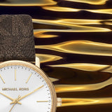  Shop Authentic Michael Kors Pyper Quartz Silver Dial Brown Leather Strap Watch For Women - MK2857 - Luxxuri