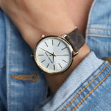  Shop Authentic Michael Kors Pyper Quartz Silver Dial Brown Leather Strap Watch For Women - MK2857 - Luxxuri