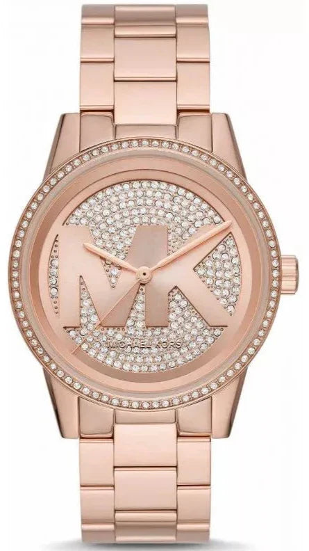  Shop Authentic Michael Kors Ritz Analog Crystals Silver Dial Rose Gold Steel Strap Watch for Women - MK6863 - Luxxuri