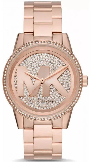  Shop Authentic Michael Kors Ritz Analog Crystals Silver Dial Rose Gold Steel Strap Watch for Women - MK6863 - Luxxuri