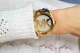  Shop Authentic Michael Kors Runway Mercer Crystals Gold Dial Gold Steel Strap Watch For Women - MK6714 - Luxxuri