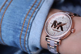  Shop Authentic Michael Kors Sofie Quartz Crystals Crystals Rose Gold Dial Rose Gold Steel Strap Watch For Women - MK4336 - Luxxuri