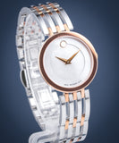  Shop Authentic Movado Esperanza Mother of Pearl Dial Two Tone Steel Strap Watch For Women - 0607114 - Luxxuri